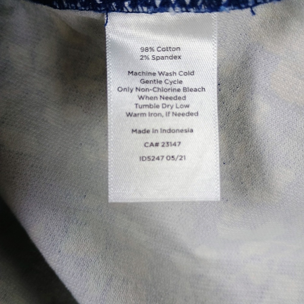 Talbots Womens Navy Corduroy Pencil Skirt Leaves Floral Pockets Side Zip Size 6 - Picture 9 of 13